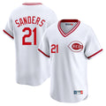 Seanshop C.Reds #21 Hunter Greene Player White Cooperstown Collection Limited T-shirt Home Stitched Jerseys