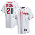 Seanshop C.Reds #21 Hunter Greene Player White Game Home Stitched Jerseys