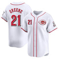 Seanshop C.Reds #21 Hunter Greene Player White Home Limited Stitched Jerseys