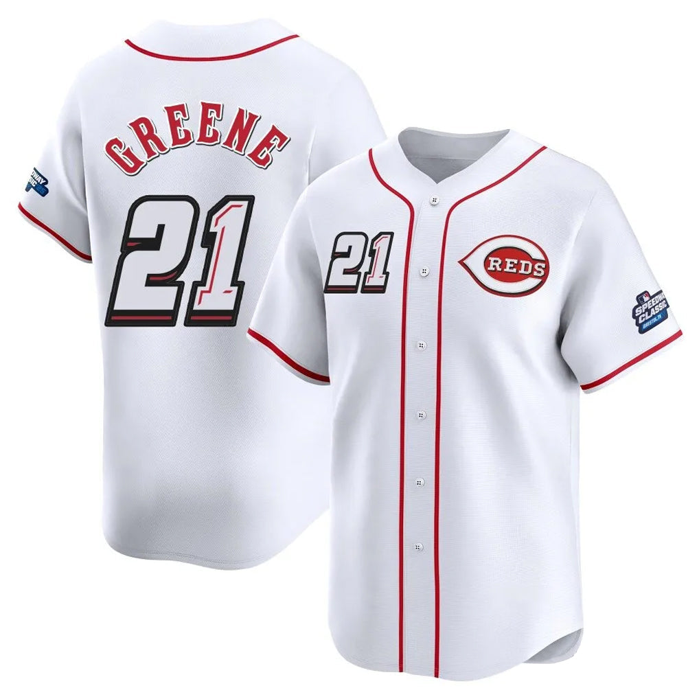 Seanshop C.Reds #21 Hunter Greene Player White Speedway Classic Home Limited Stitched Jerseys