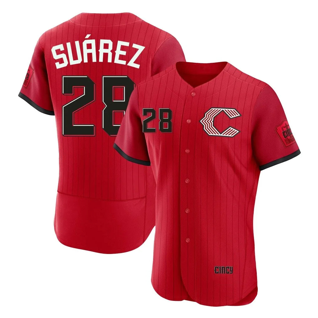 Seanshop C.Reds #28 Eugenio Su¨¢rez Player Red 2026 City Connect Limited Elite Home Stitched Jerseys