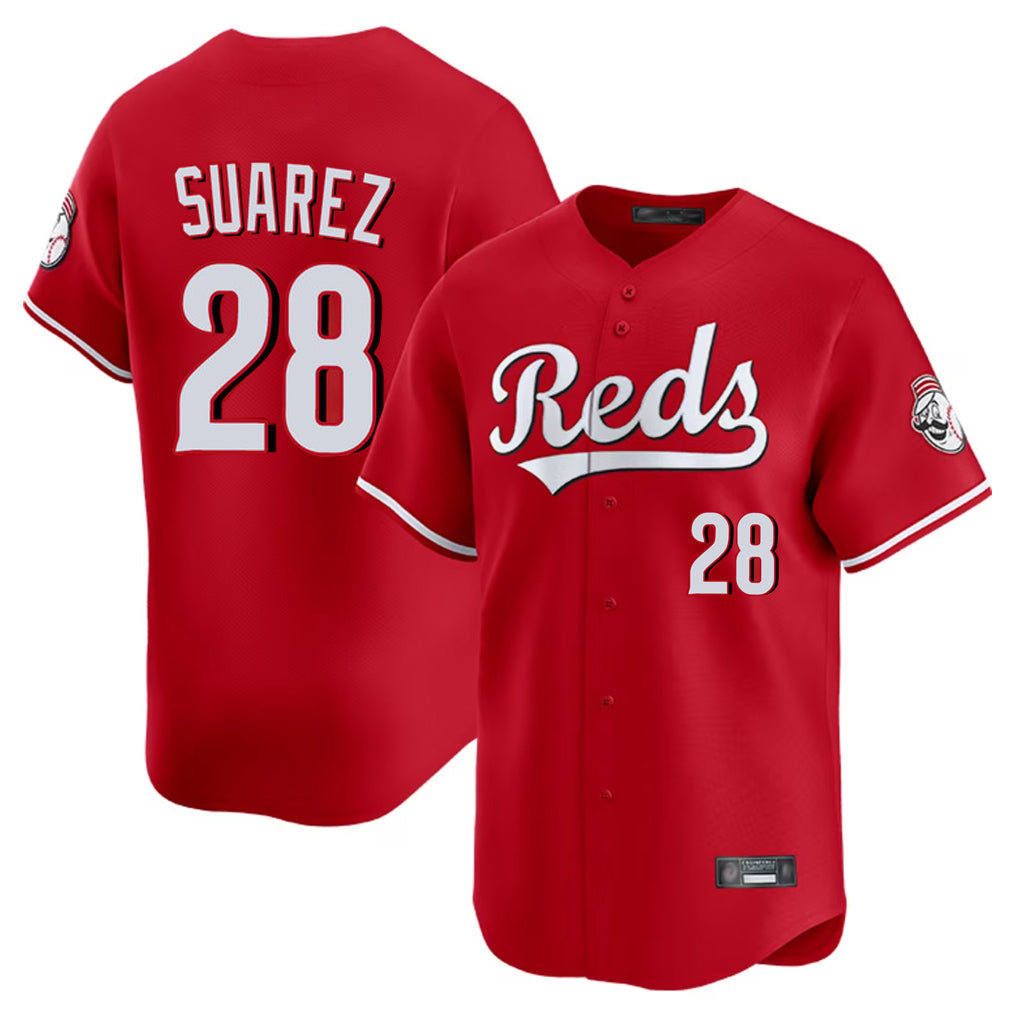 Seanshop C.Reds #28 Eugenio Su¨¢rez Player Red Home Limited Stitched Jerseys