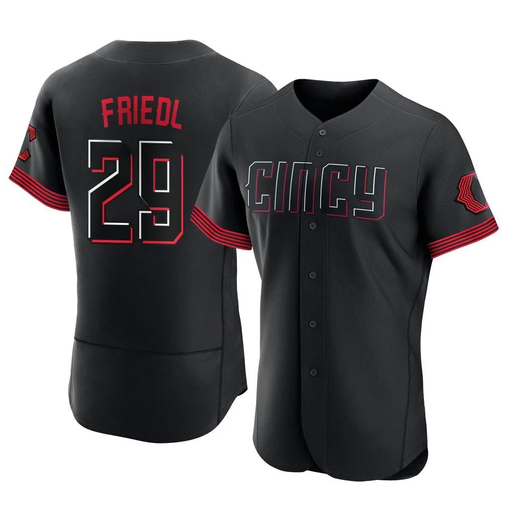 Seanshop C.Reds #29 TJ Friedl Player Black City Connect Limited Elite Home Stitched Jerseys