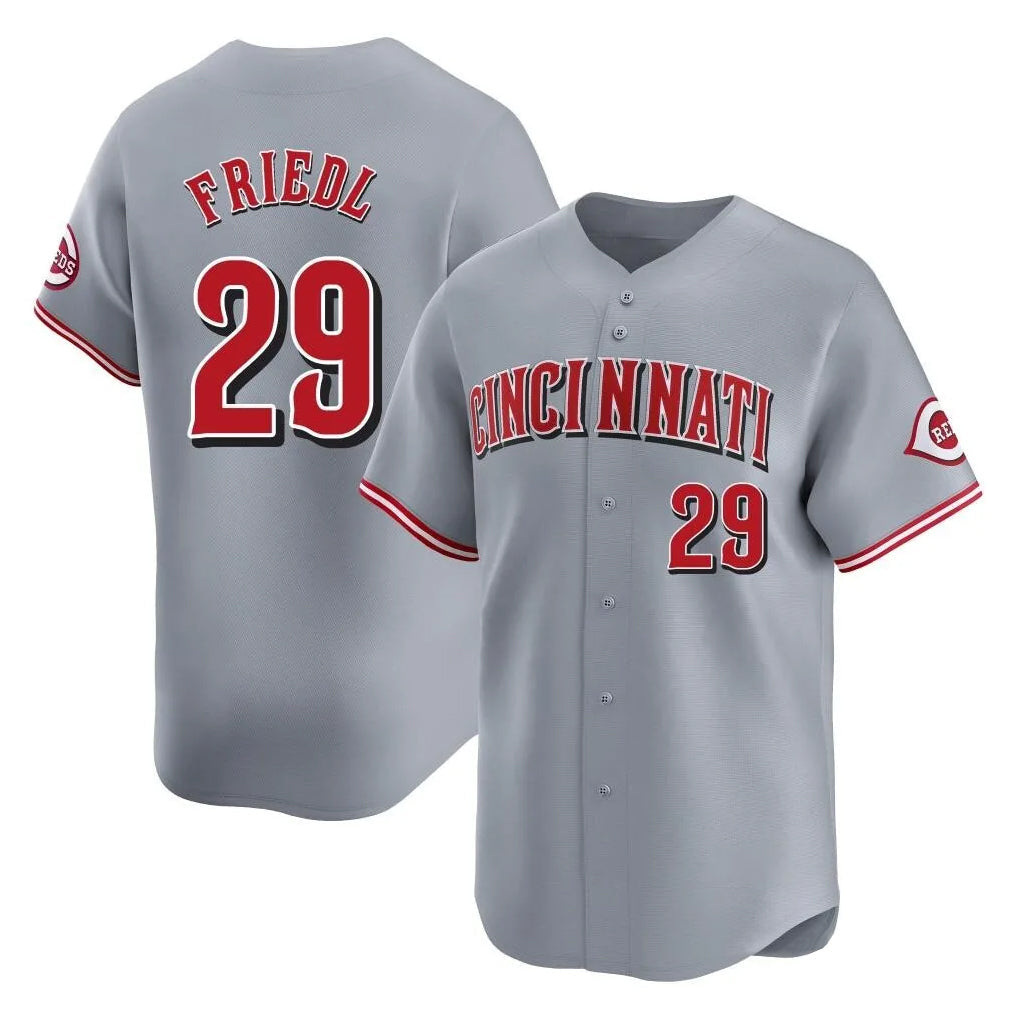 Seanshop C.Reds #29 TJ Friedl Player Gray Home Limited Stitched Jerseys