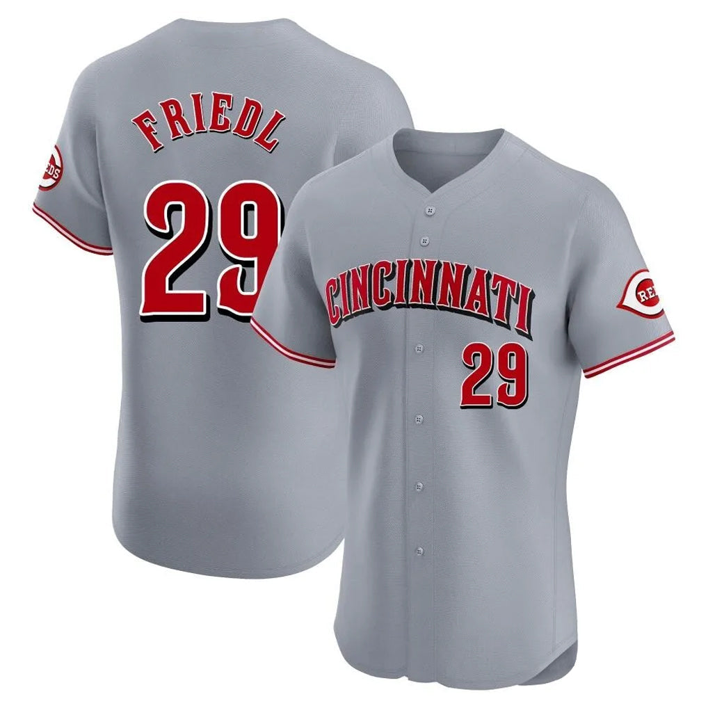 Seanshop C.Reds #29 TJ Friedl Player Gray Limited Elite Home Stitched Jerseys