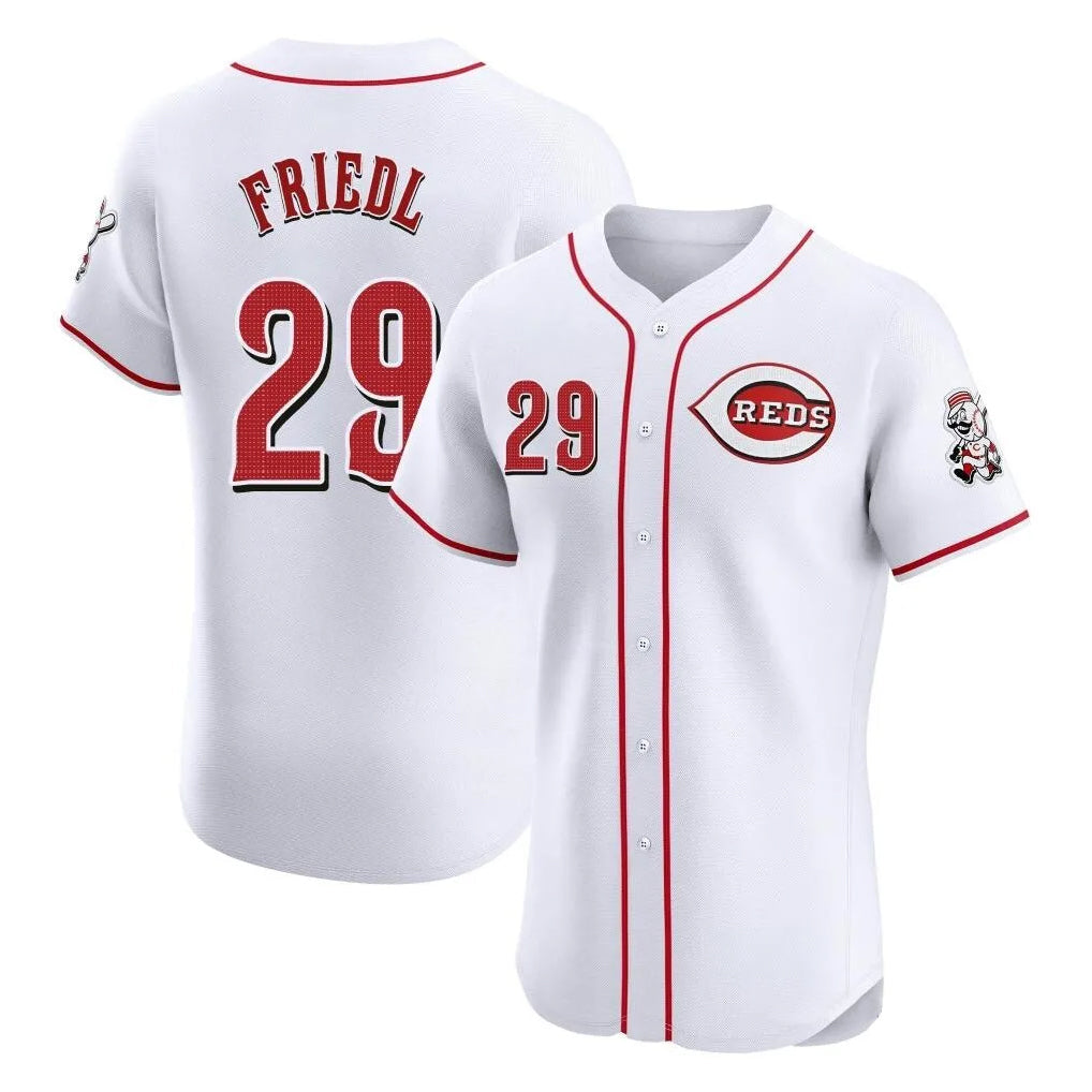 Seanshop C.Reds #29 TJ Friedl Player White Limited Elite Home Stitched Jerseys