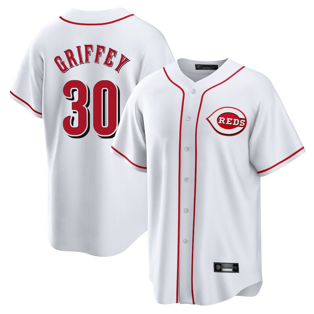 Seanshop C.Reds #30 Ken Griffey Player White Game Home Stitched Jerseys