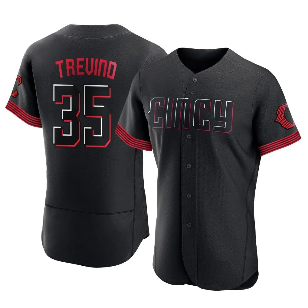 Seanshop C.Reds #35 Jose Trevino Player Black City Connect Limited Elite Home Stitched Jerseys