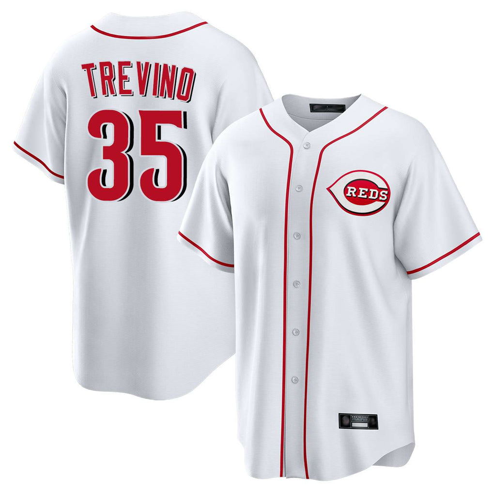 Seanshop C.Reds #35 Jose Trevino Player White Game Home Stitched Jerseys