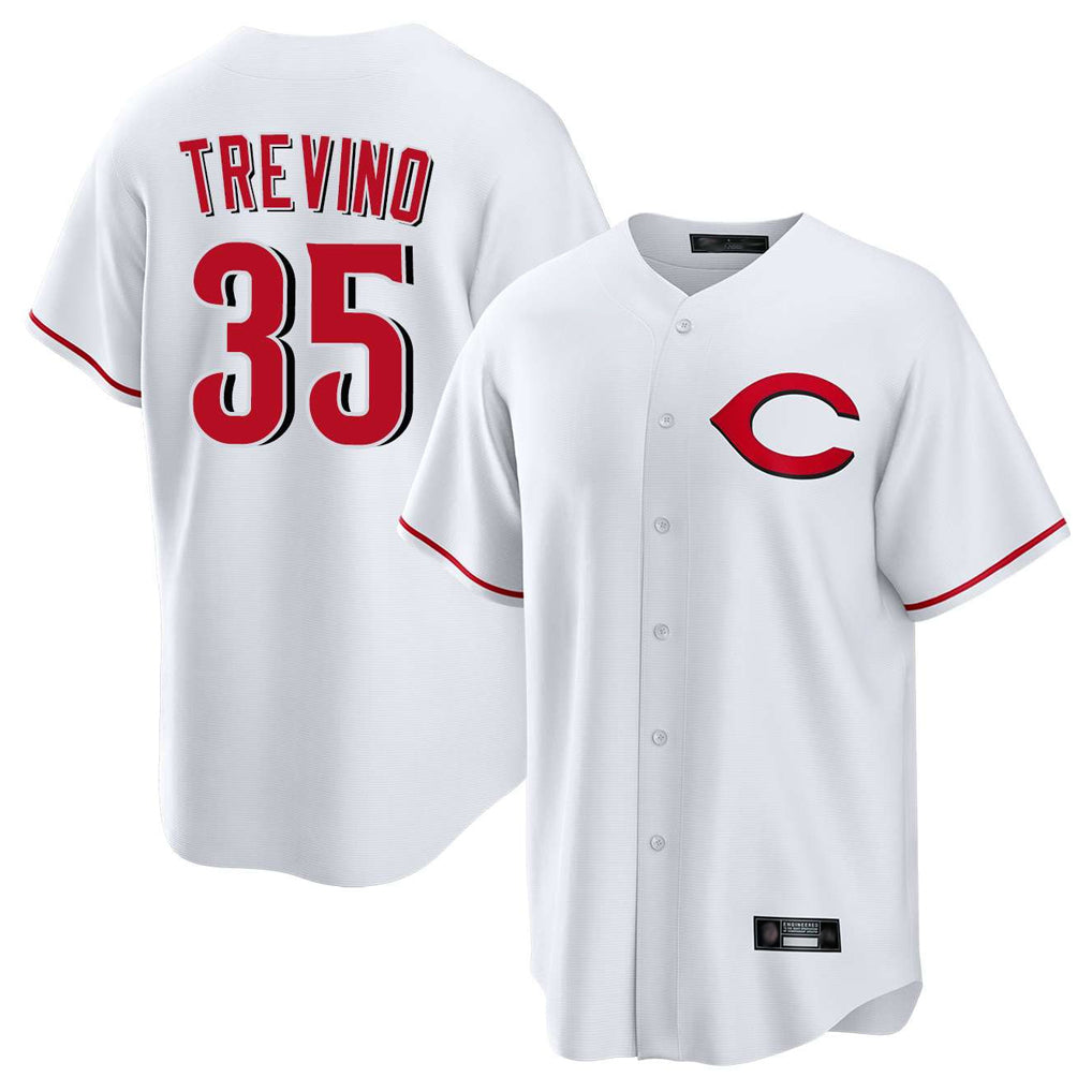 Seanshop C.Reds #35 Jose Trevino Player White Home Game Stitched Jerseys
