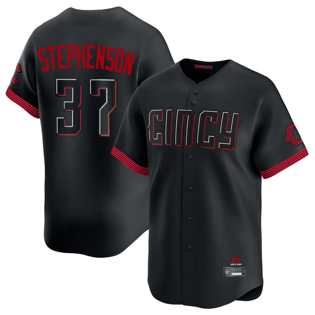 Seanshop C.Reds #37 Tyler Stephenson Player Black City Connect Home Limited Stitched Jerseys