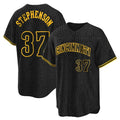 Seanshop C.Reds #37 Tyler Stephenson Player Black Snake Skin City Home Stitched Jerseys