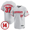 Seanshop C.Reds #37 Tyler Stephenson Player Gray Vapor Premier Limited Home Stitched Jerseys