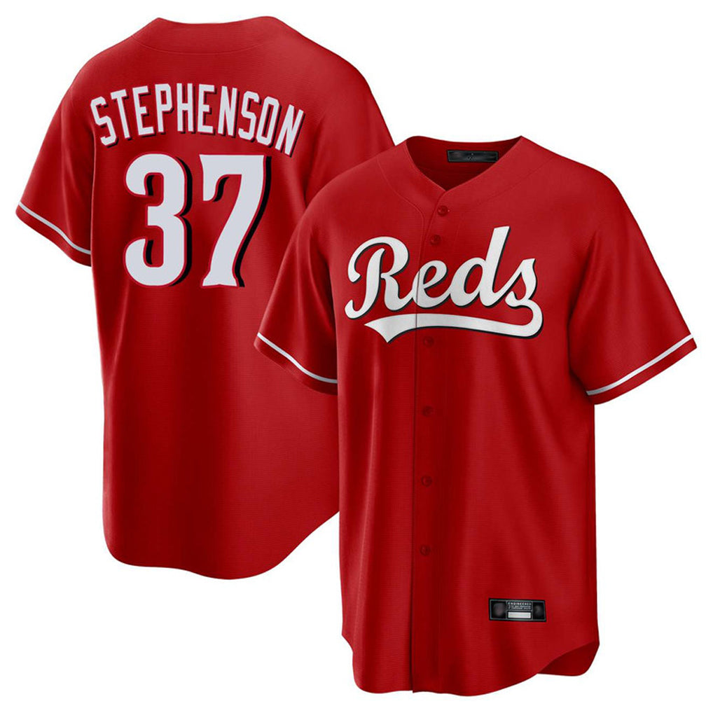 Seanshop C.Reds #37 Tyler Stephenson Player Red Home Game Stitched Jerseys