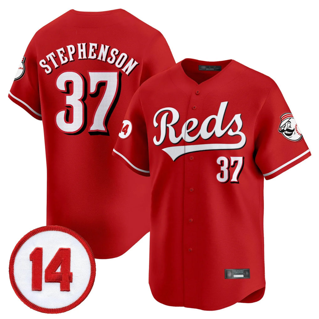 Seanshop C.Reds #37 Tyler Stephenson Player Red Vapor Premier Limited Home Stitched Jerseys
