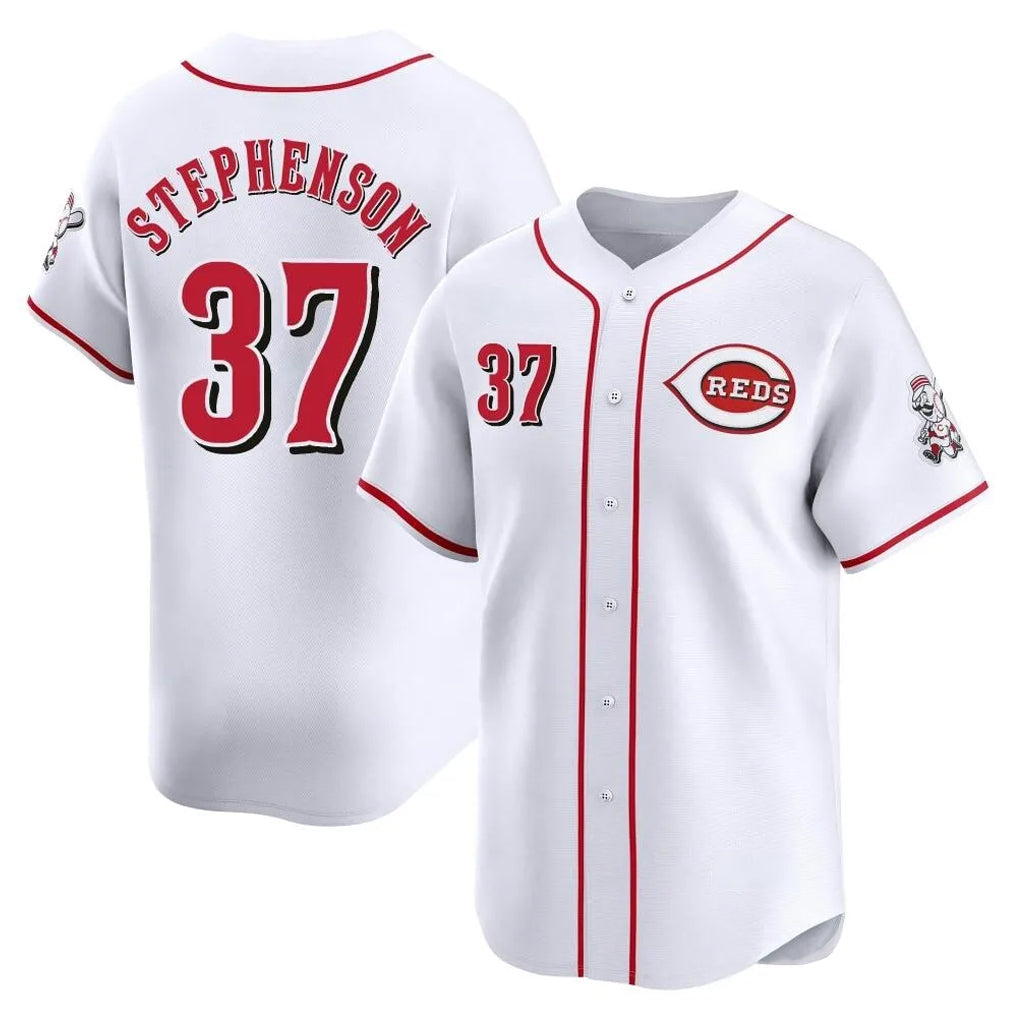Seanshop C.Reds #37 Tyler Stephenson Player White Home Limited Stitched Jerseys