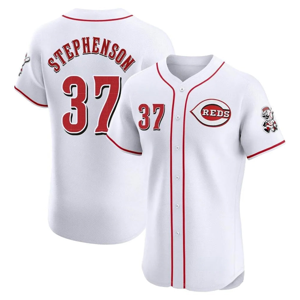 Seanshop C.Reds #37 Tyler Stephenson Player White Limited Elite Home Stitched Jerseys