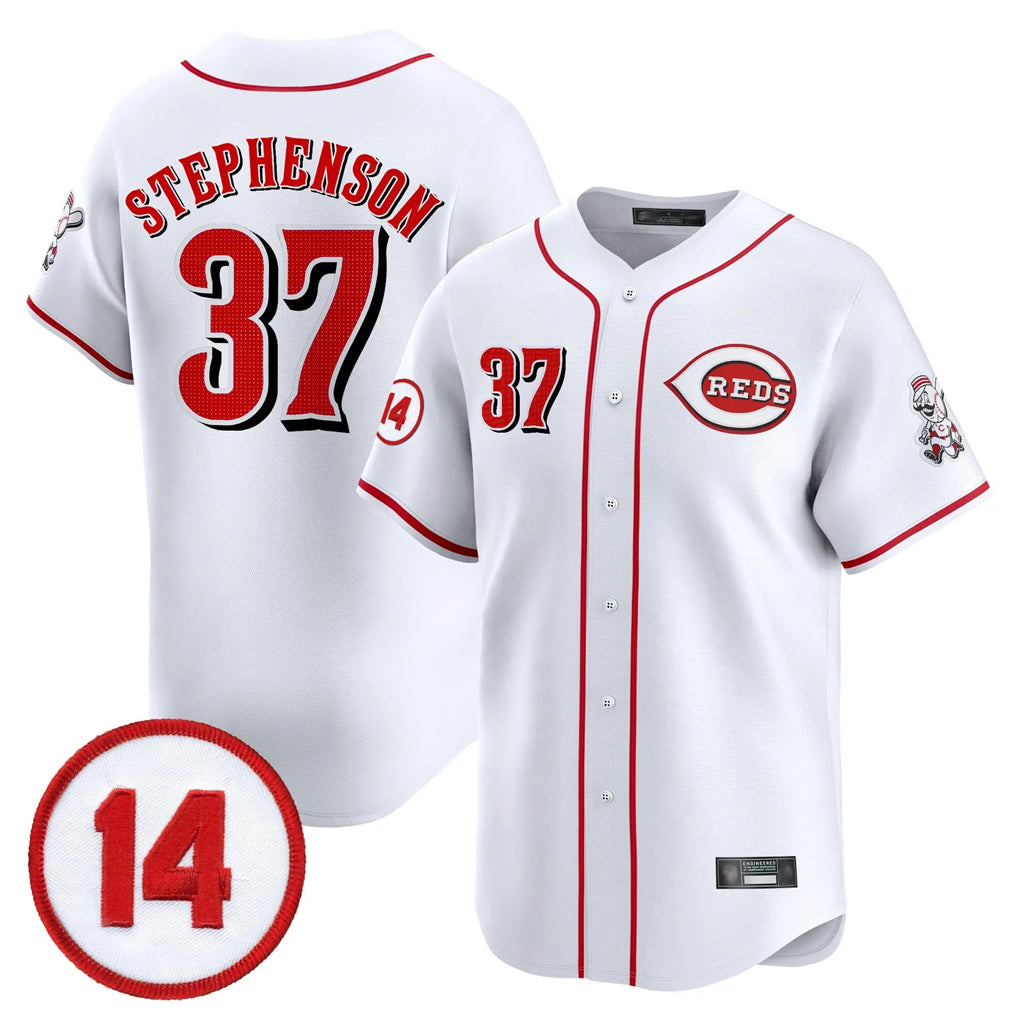 Seanshop C.Reds #37 Tyler Stephenson Player White Vapor Premier Limited Home Stitched Jerseys