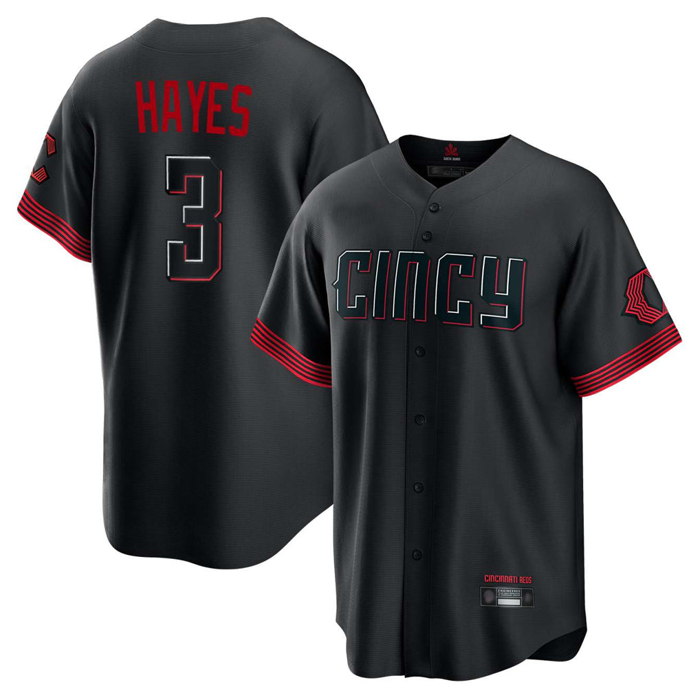 Seanshop C.Reds #3 Ke'Bryan Hayes Player Black City Connect Home Game Stitched Jerseys