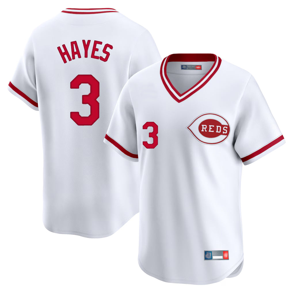 Seanshop C.Reds #3 Ke'Bryan Hayes Player White Cooperstown Collection Limited T-shirt Home Stitched Jerseys