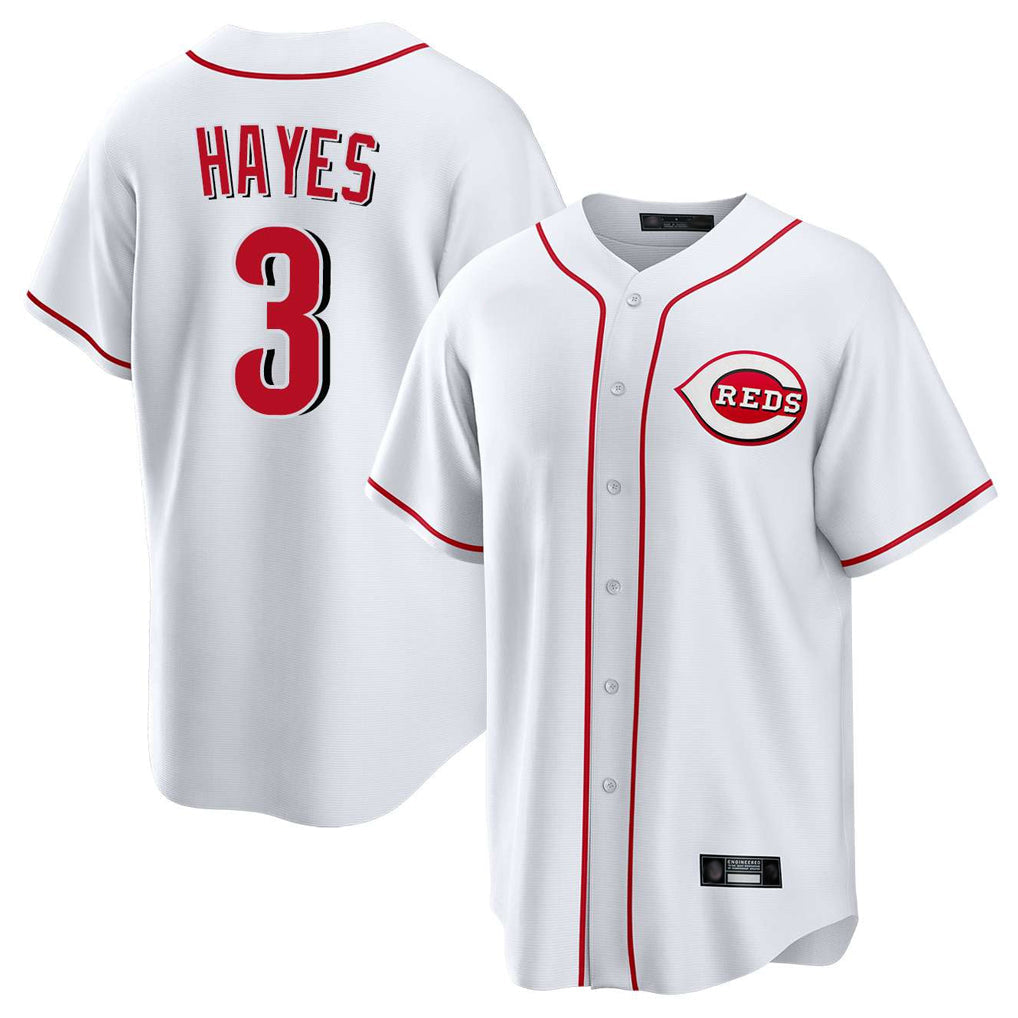 Seanshop C.Reds #3 Ke'Bryan Hayes Player White Game Home Stitched Jerseys