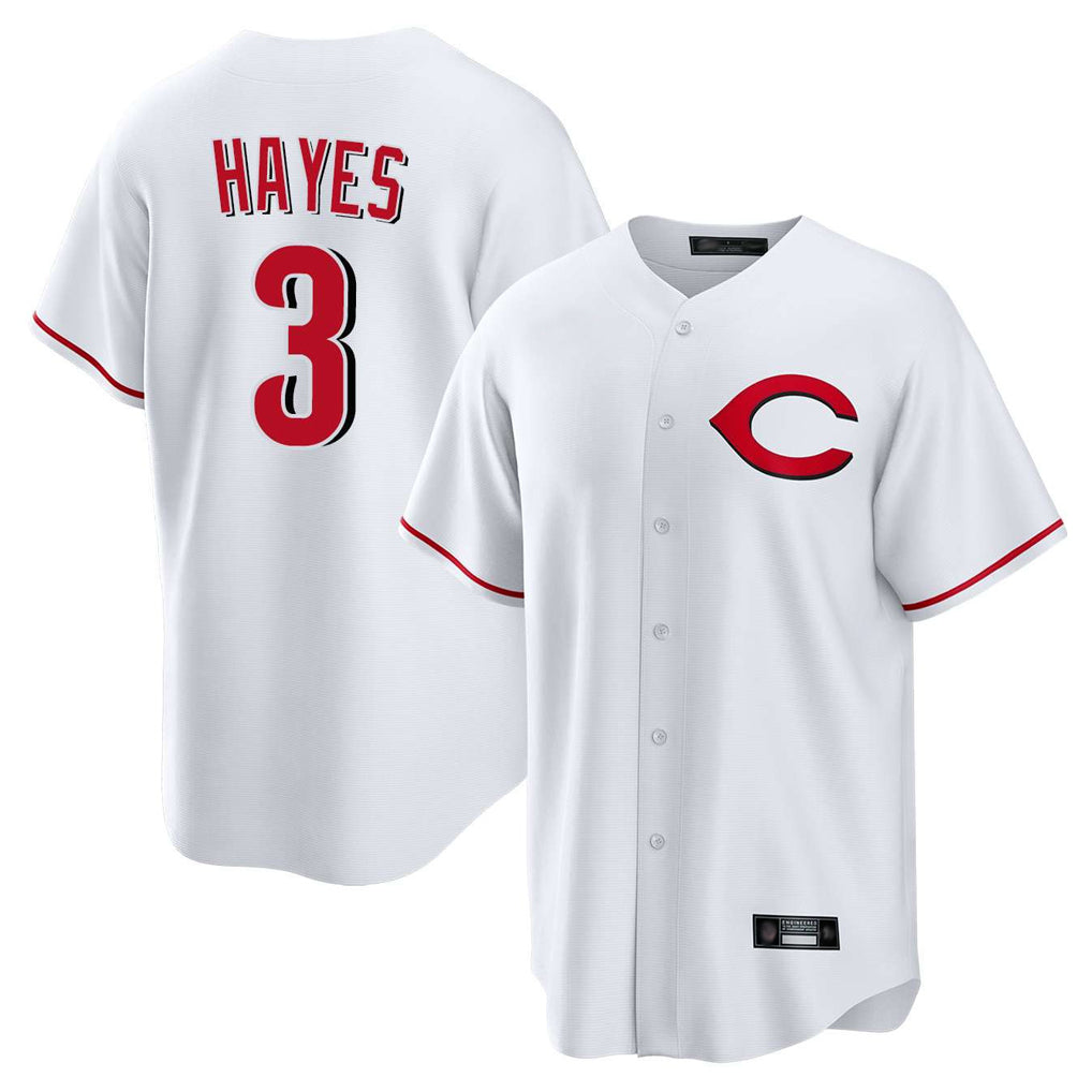 Seanshop C.Reds #3 Ke'Bryan Hayes Player White Home Game Stitched Jerseys