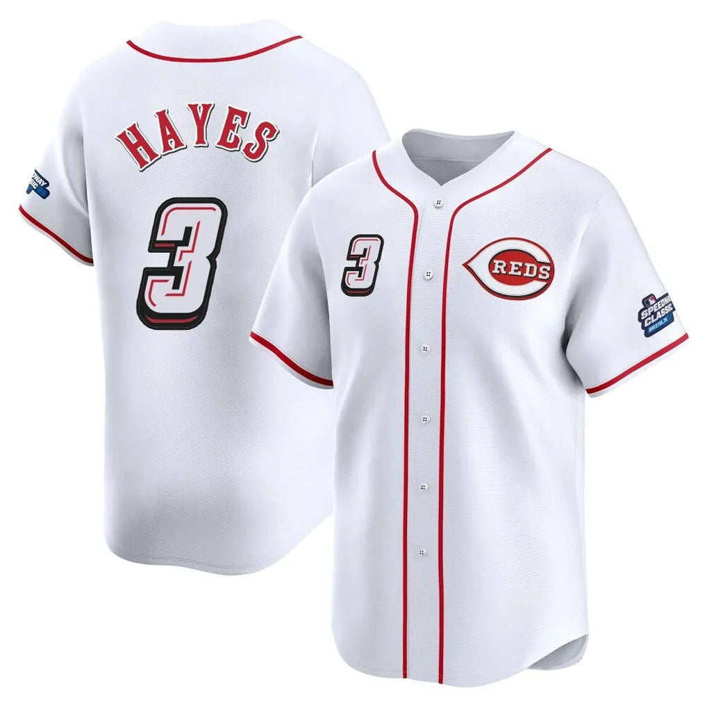 Seanshop C.Reds #3 Ke'Bryan Hayes Player White Speedway Classic Home Limited Stitched Jerseys