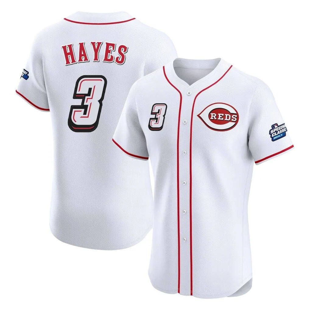 Seanshop C.Reds #3 Ke'Bryan Hayes Player White Speedway Classic Limited Elite Home Stitched Jerseys