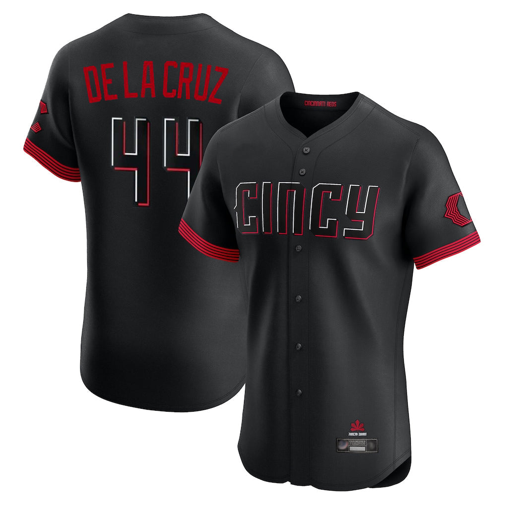 Seanshop C.Reds #44 Elly De La Cruz Player Black City Connect Limited Elite Home Stitched Jerseys