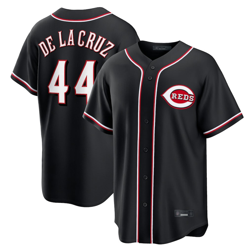 Seanshop C.Reds #44 Elly De La Cruz Player Black Fashion Out Home Game Stitched Jerseys