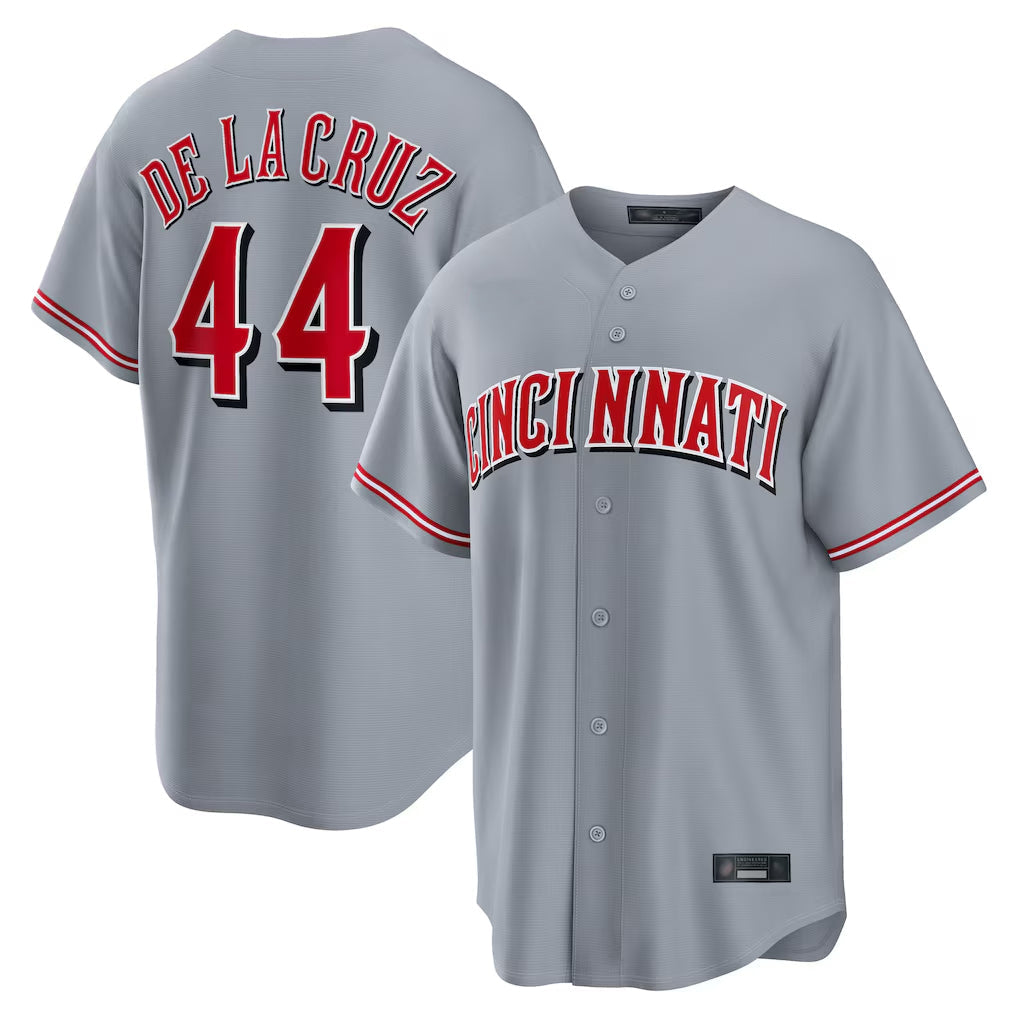 Seanshop C.Reds #44 Elly De La Cruz Player Gray Home Game Stitched Jerseys