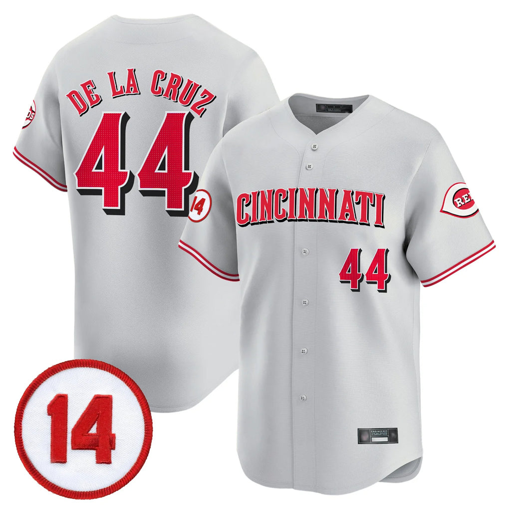 Seanshop C.Reds #44 Elly De La Cruz Player Gray Vapor Premier Limited Home Stitched Jerseys