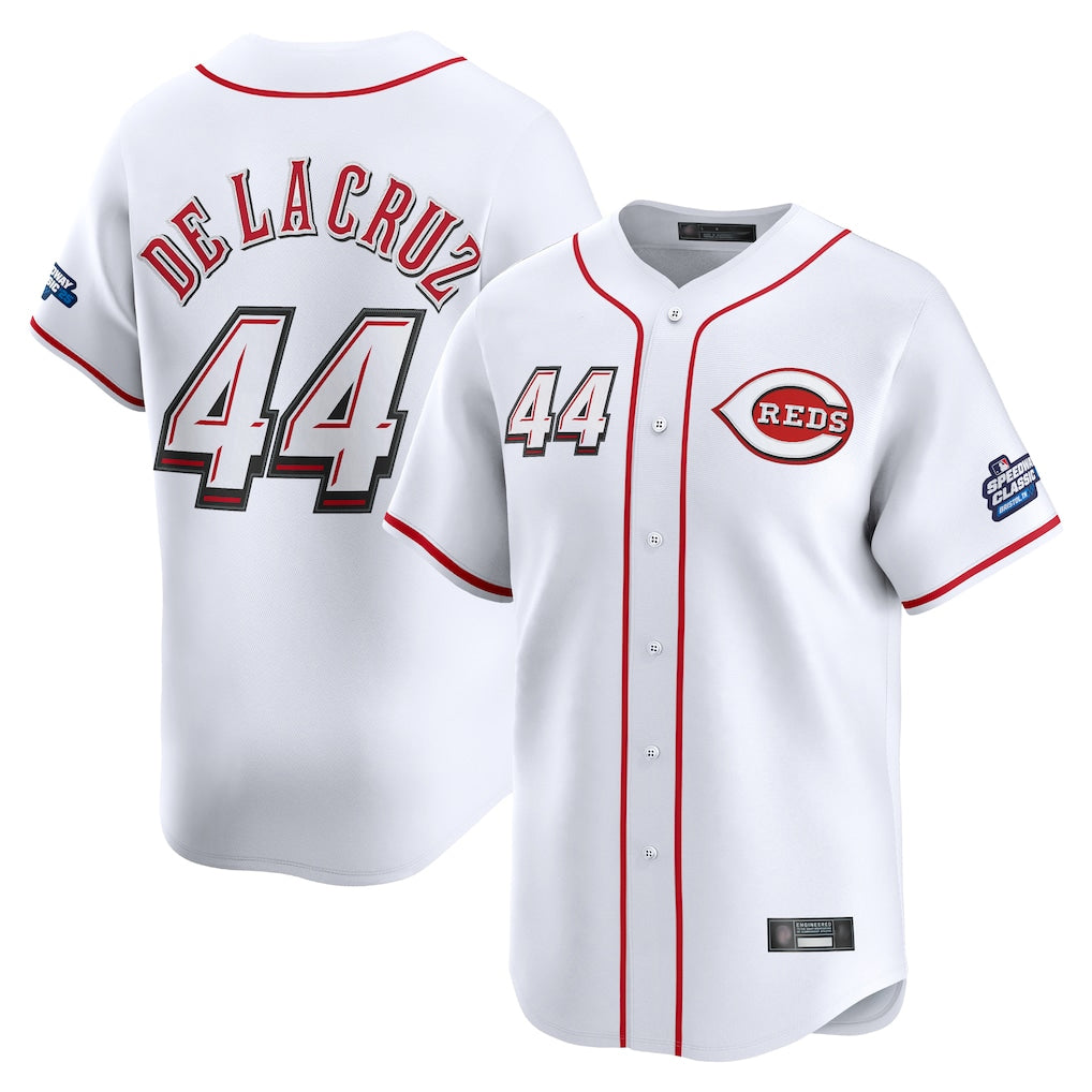 Seanshop C.Reds #44 Elly De La Cruz Player White Speedway Classic Home Limited Stitched Jerseys