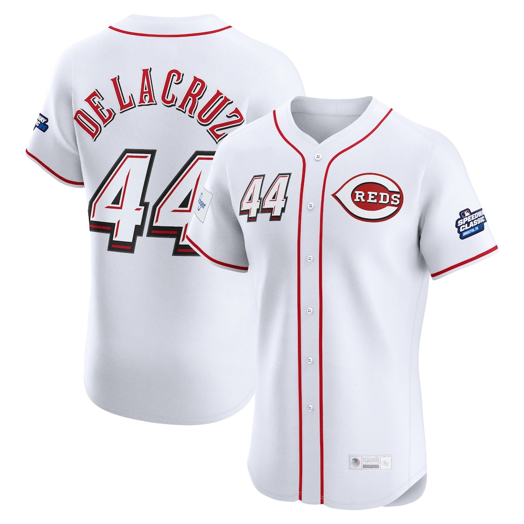 Seanshop C.Reds #44 Elly De La Cruz Player White Speedway Classic Limited Elite Home Stitched Jerseys