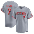 Seanshop C.Reds #7 Spencer Steer Player Gray Home Limited Stitched Jerseys