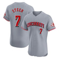 Seanshop C.Reds #7 Spencer Steer Player Gray Limited Elite Home Stitched Jerseys