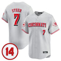 Seanshop C.Reds #7 Spencer Steer Player Gray Vapor Premier Limited Home Stitched Jerseys