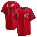 Seanshop C.Reds #7 Spencer Steer Player Red 2026 City Connect Home Game Stitched Jerseys