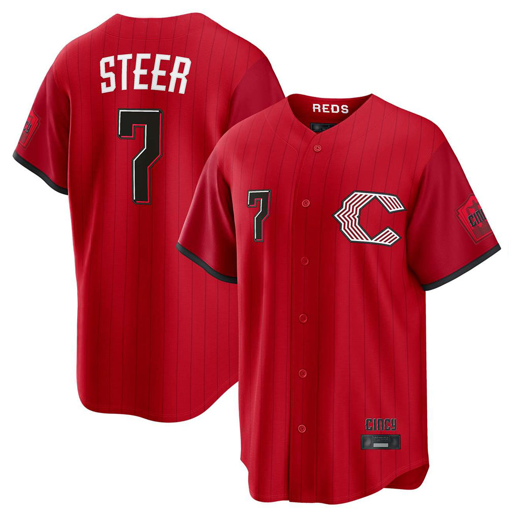 Seanshop C.Reds #7 Spencer Steer Player Red 2026 City Connect Home Game Stitched Jerseys