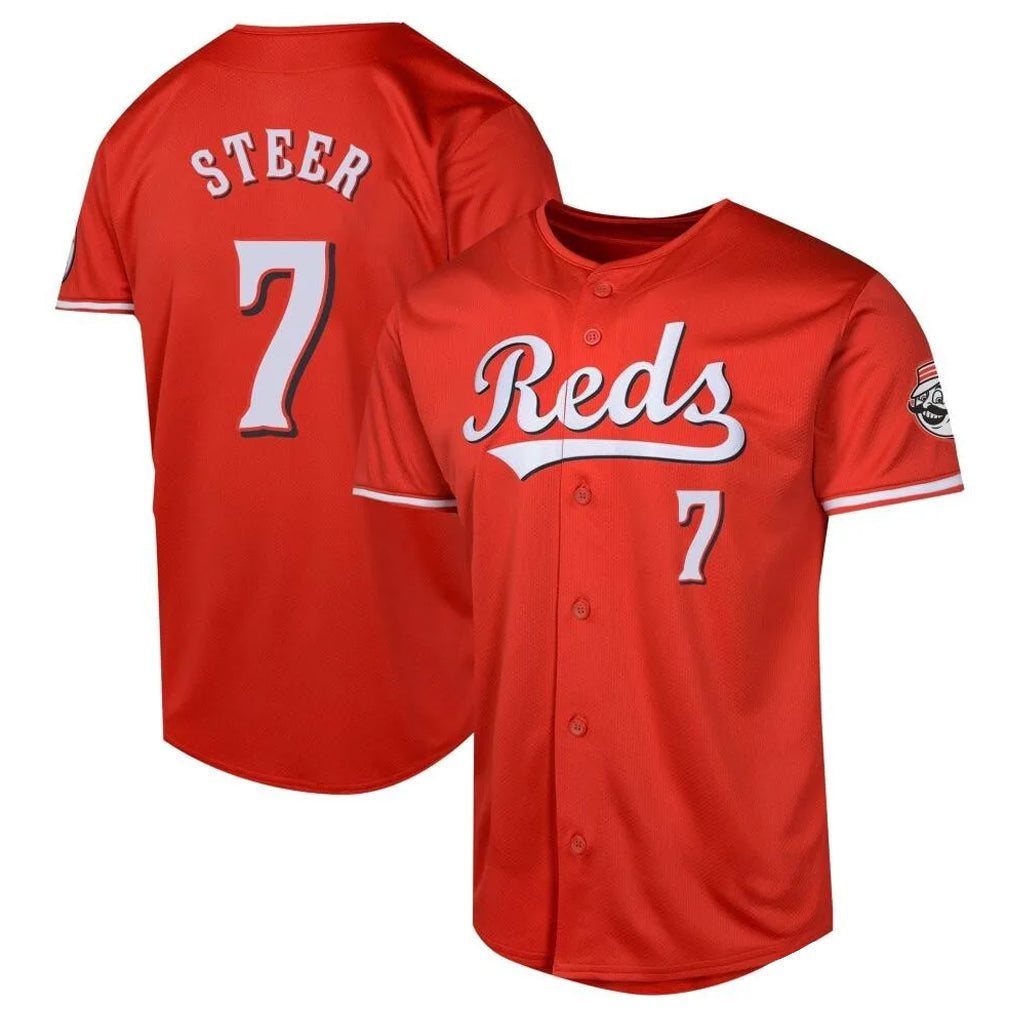 Seanshop C.Reds #7 Spencer Steer Player Red 2026 City Connect Limited Home Stitched Jerseys