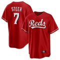 Seanshop C.Reds #7 Spencer Steer Player Red Home Game Stitched Jerseys
