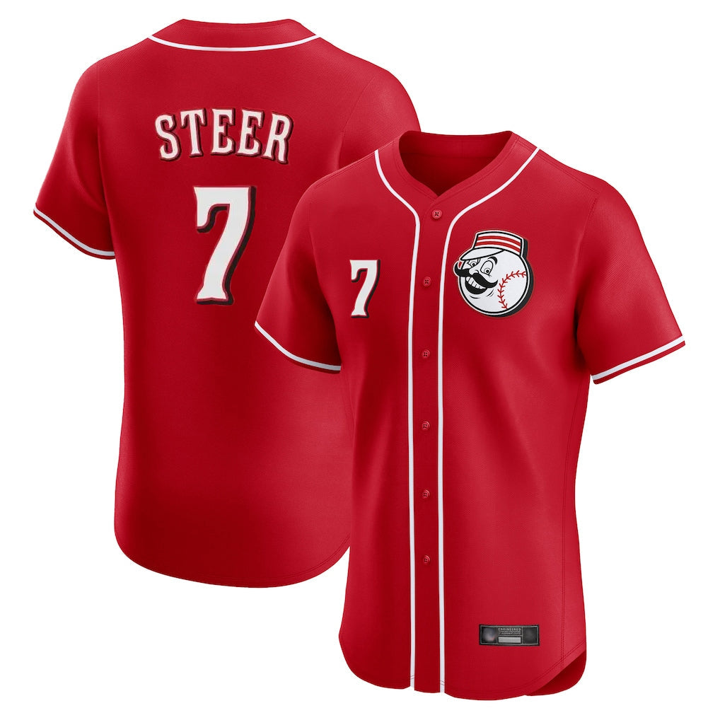 Seanshop C.Reds #7 Spencer Steer Player Red Limited Elite Home Game Stitched Jerseys