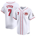 Seanshop C.Reds #7 Spencer Steer Player White Home Limited Stitched Jerseys