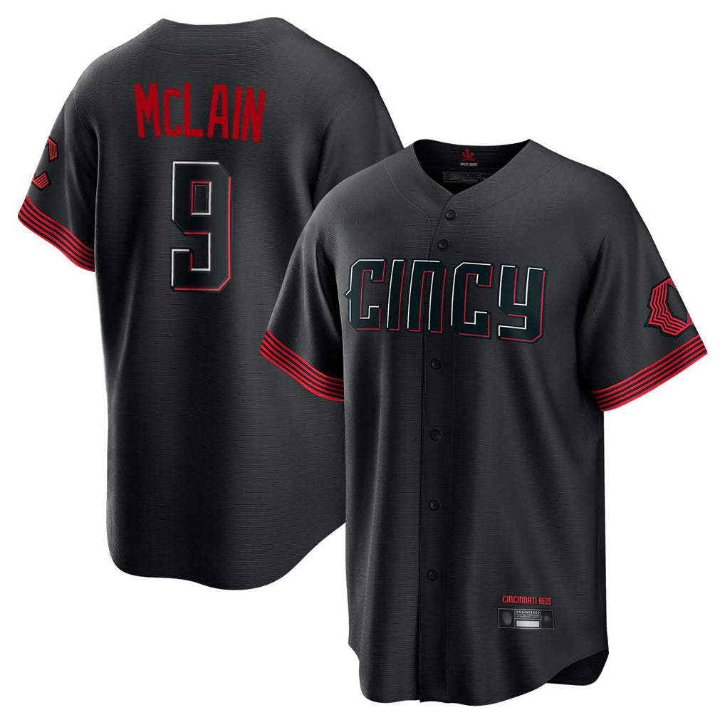 Seanshop C.Reds #9 Matt McLain Player Black City Connect Home Game Stitched Jerseys