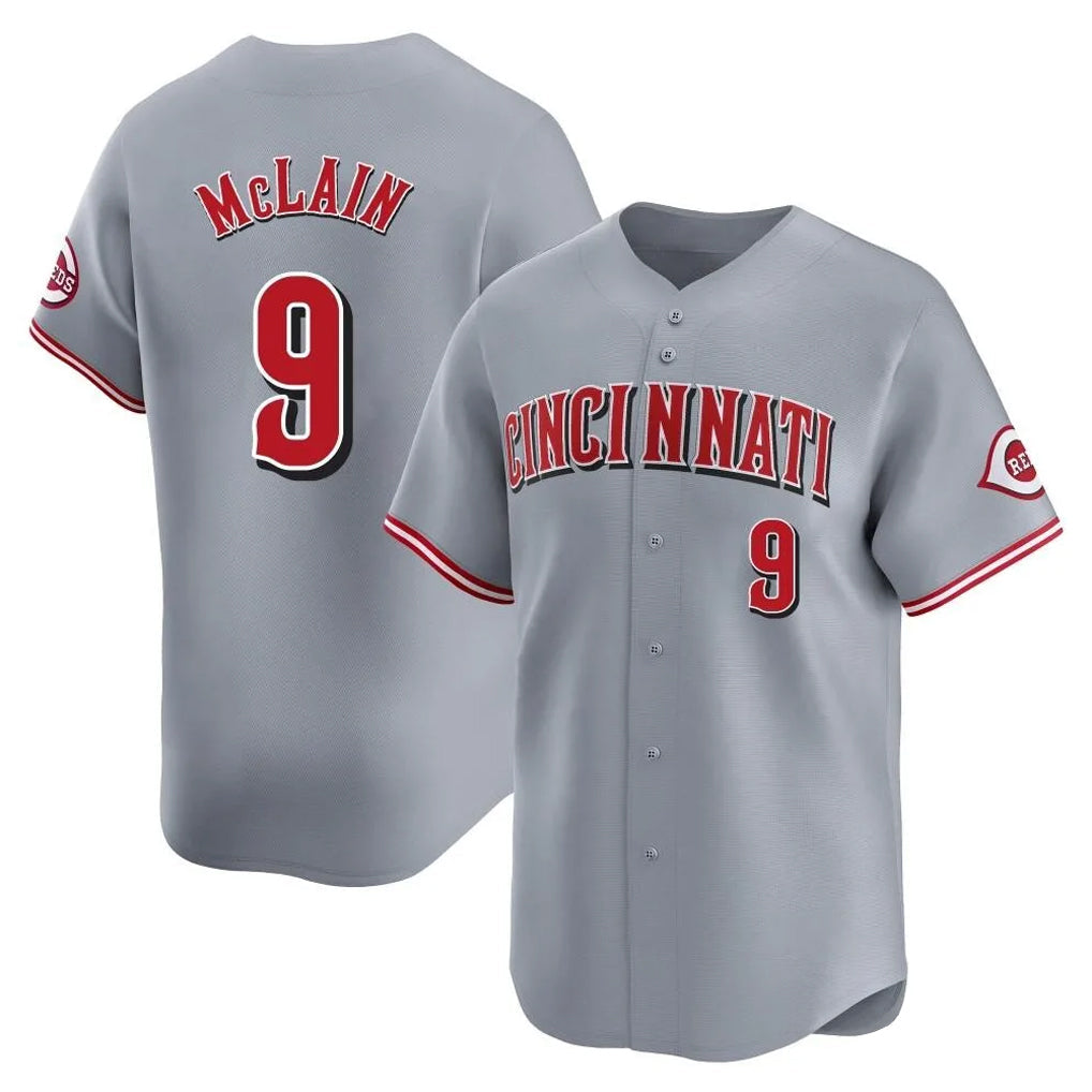 Seanshop C.Reds #9 Matt McLain Player Gray Home Limited Stitched Jerseys