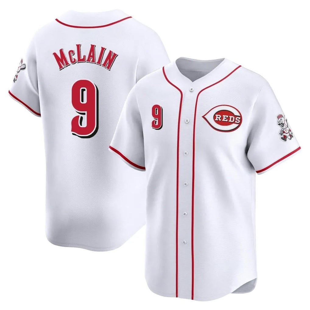 Seanshop C.Reds #9 Matt McLain Player White Home Limited Stitched Jerseys