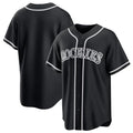 Seanshop C.Rockies Black Fashion Out Home Game Blank Player Stitched Jerseys