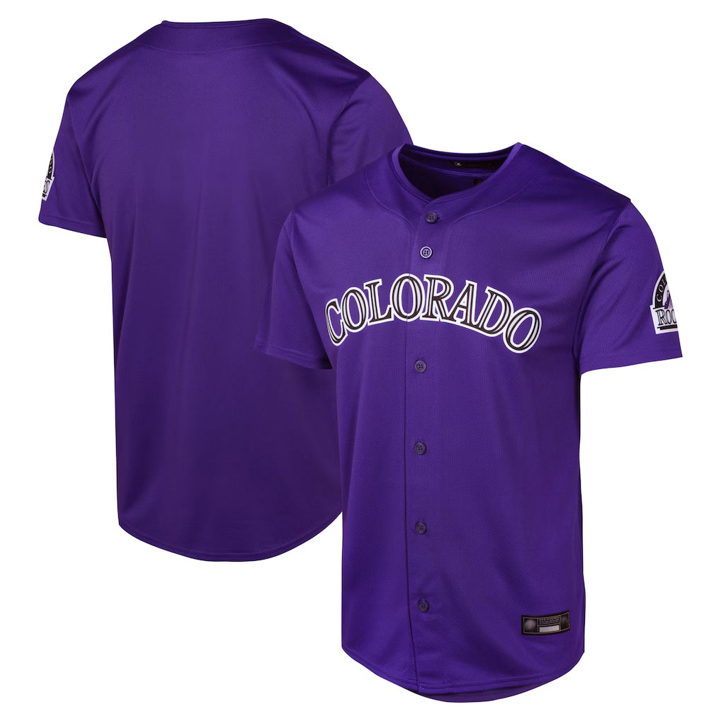 Seanshop C.Rockies Purple Limited Home Game Blank Player Stitched Jerseys
