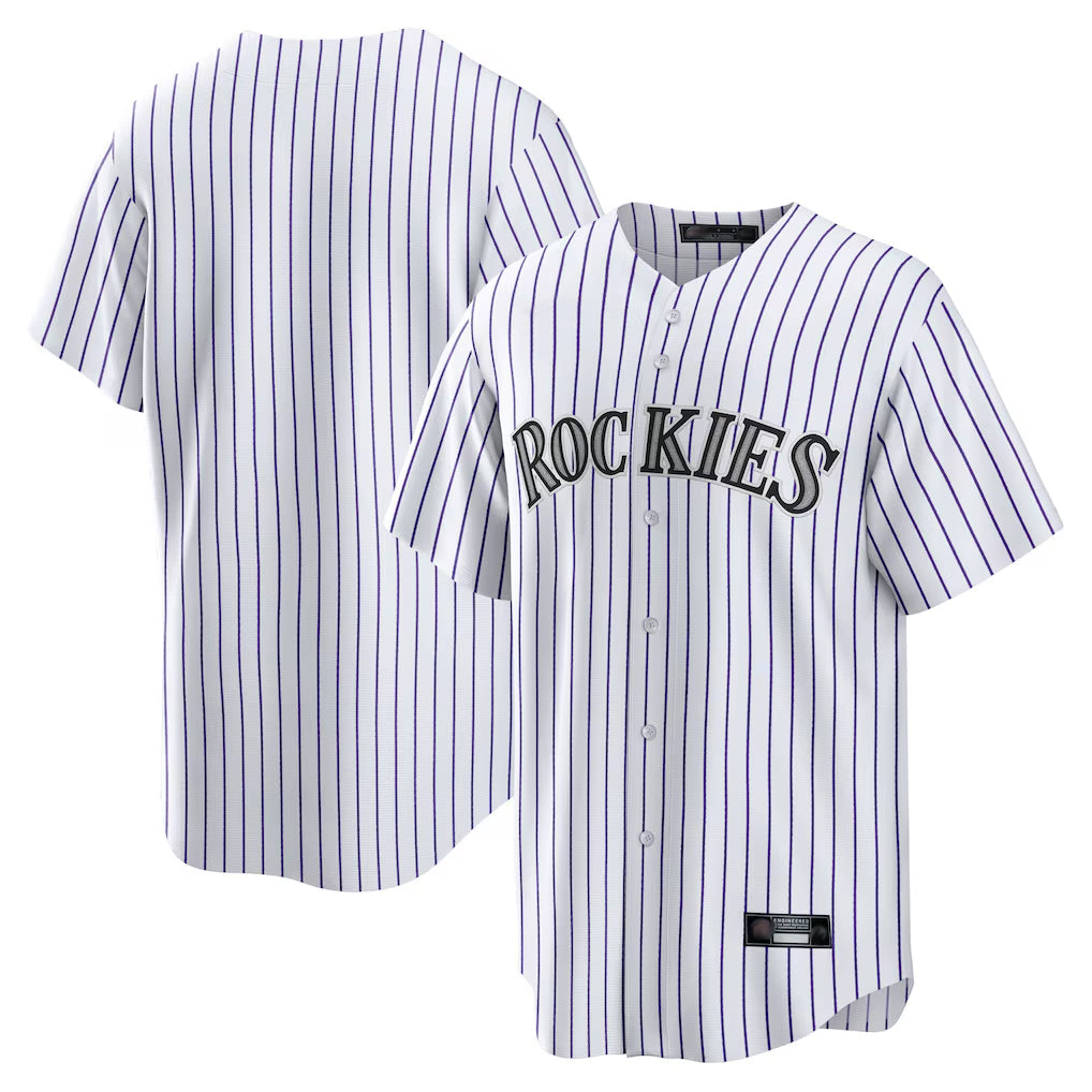 Seanshop C.Rockies White Game Home Blank Player Stitched Jerseys