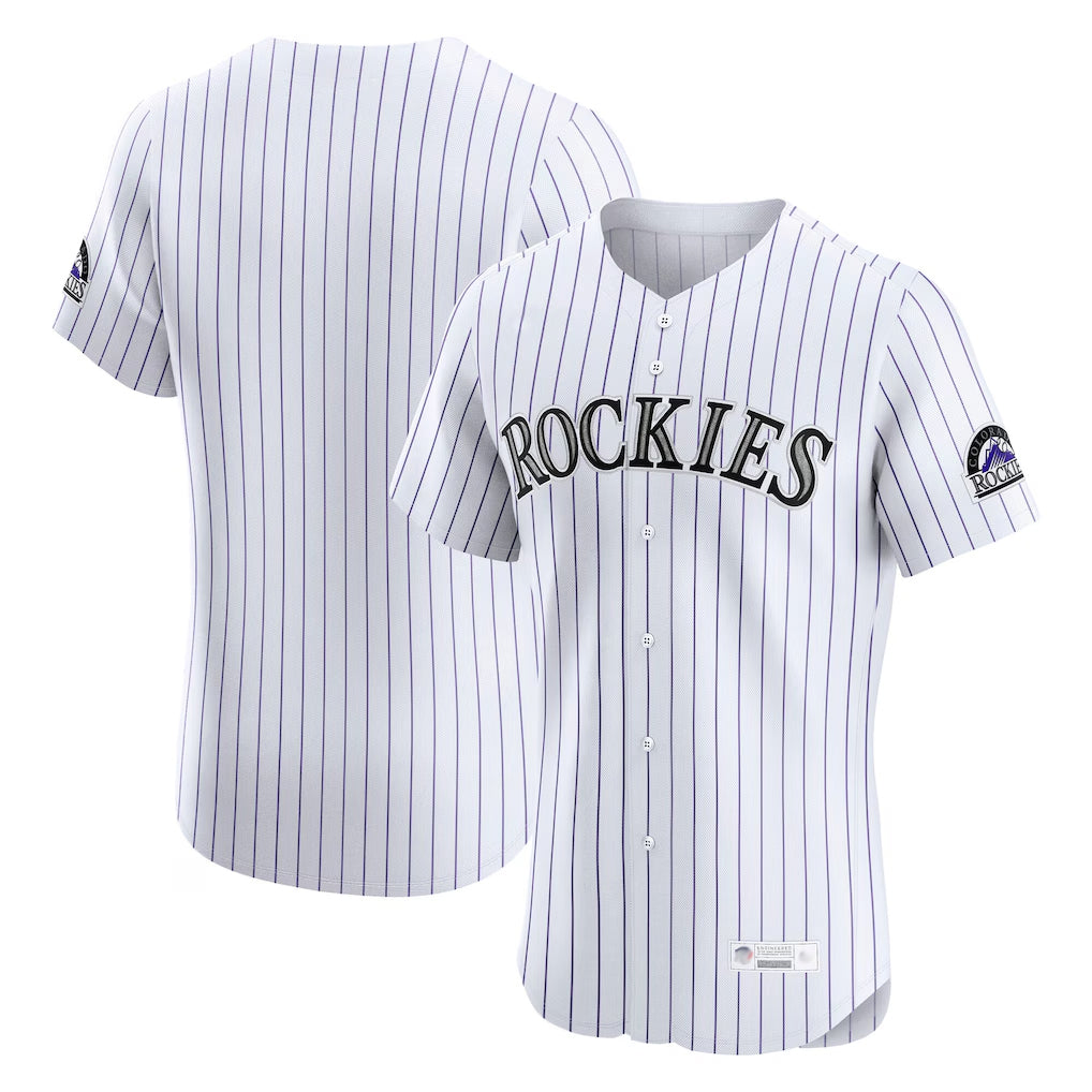 Seanshop C.Rockies White Limited Home Blank Player Stitched Jerseys